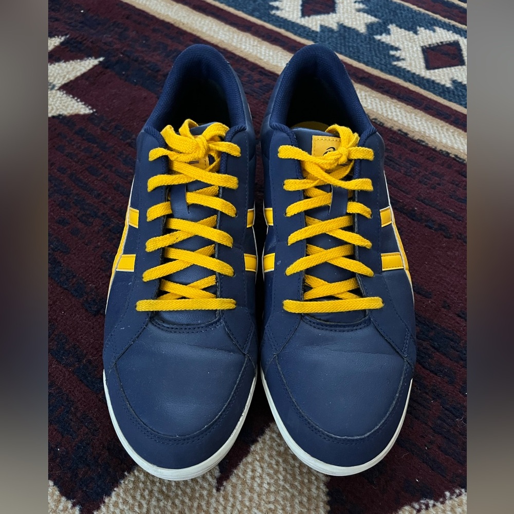 Asics Blue and Yellow Sneakers with Athletic Style